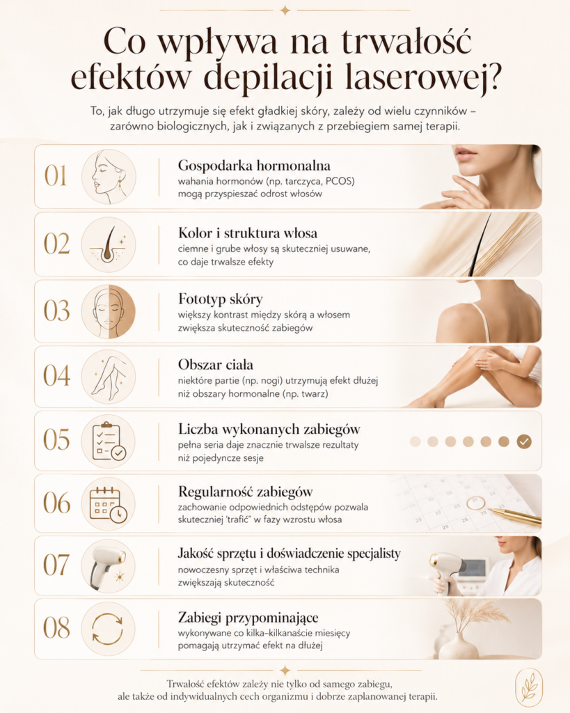 Co wpływa na trwałość efektów depilacji laserowej?