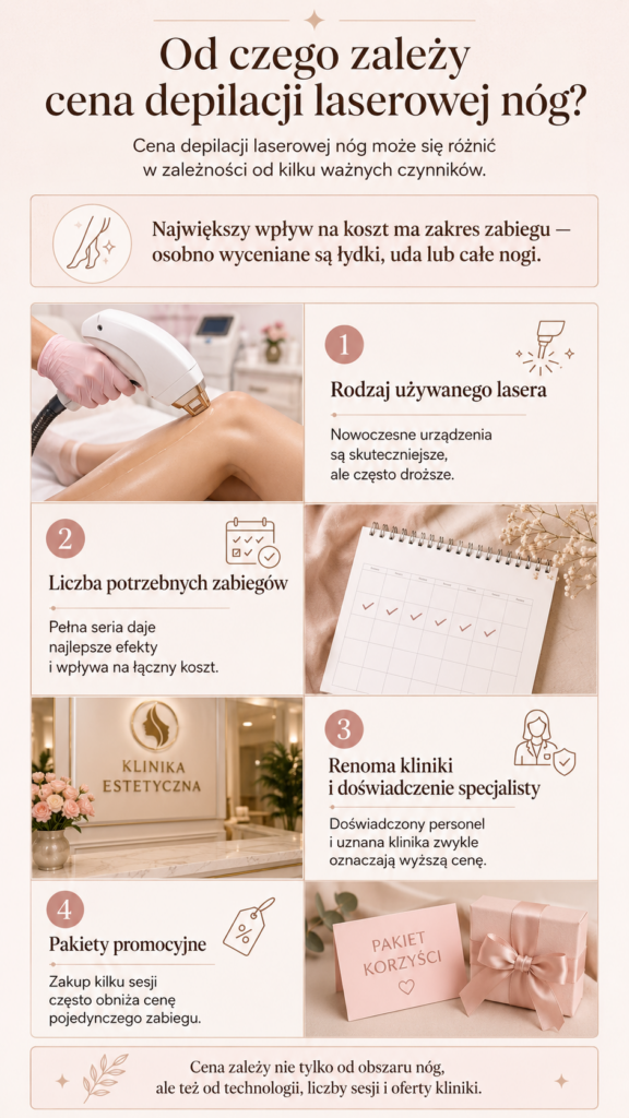 Od czego zależy cena depilacji laserowej nóg